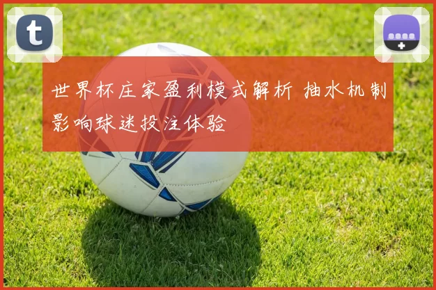 世界杯庄家盈利模式解析 抽水机制影响球迷投注体验